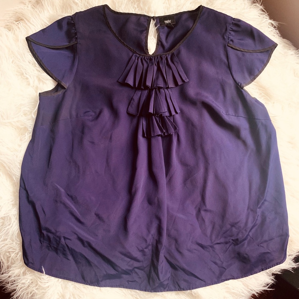 Dark Purple Ruffled Blouse